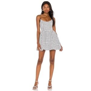 Lovers + Friends Venice Mini Dress Black White Tweed Boucle Spaghetti Strap S